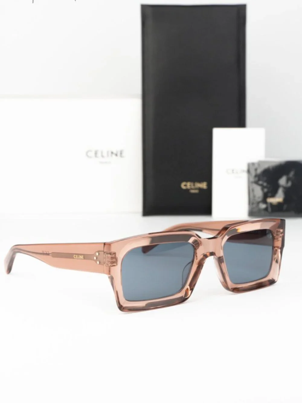 Celine Men Sunglasses Pink Blue Rectangle CL40280U 74V NEW AUTHENTIC